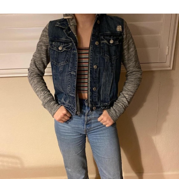 Abercrombie and fitch Jean jacket with sweatshirt sleeves - Picture 1 of 2